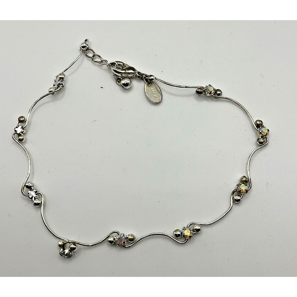 Panama Jack Silvertone Sparkle Floral Bracelet Fashion Jewelry